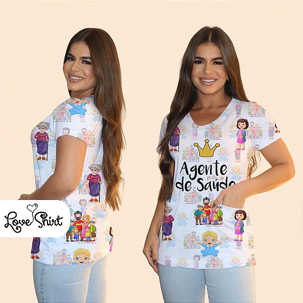 BATA COM BOLSO/SCRUB PROFISSÃO AGENTE DE SAÚDE VARIADA 8