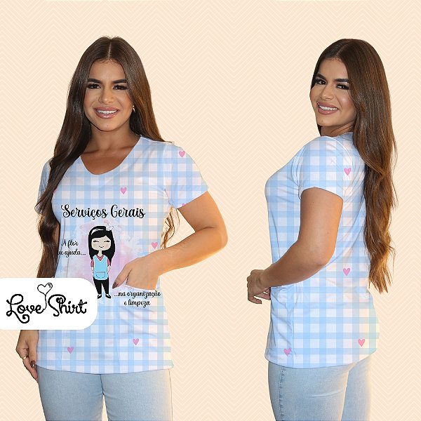 BATA COM BOLSO/SCRUB PROFISSÃO SERVIÇOS GERAIS BONECA XADREZ AZUL