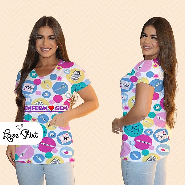 BATA COM BOLSO/SCRUB PROFISSÃO ENFERMAGEM VARIADA 11