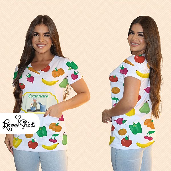 BATA COM BOLSO/SCRUB PROFISSÃO COZINHEIRA FRUTAS