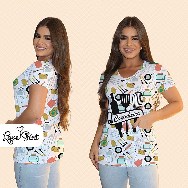 BATA COM BOLSO/SCRUB PROFISSÃO COZINHEIRA FUNDO VARIADO