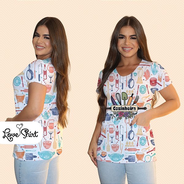 BATA COM BOLSO/SCRUB PROFISSÃO COZINHEIRA VARIADA 6