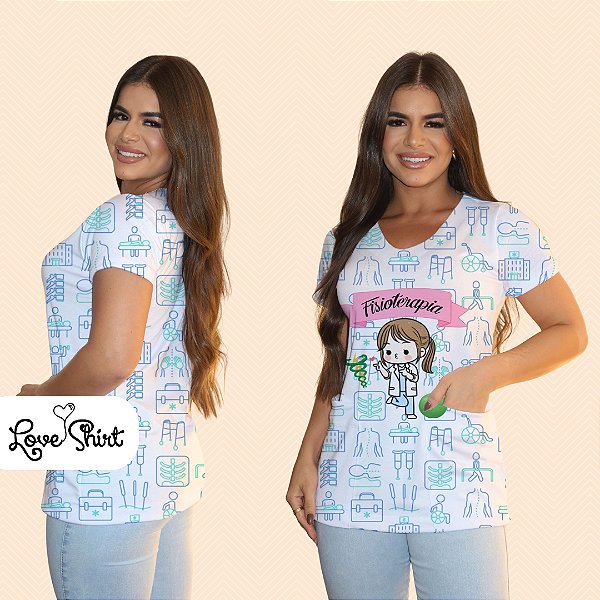 BATA COM BOLSO/SCRUB PROFISSÃO FISIOTERAPIA BONECA FUNDO VARIADO 2