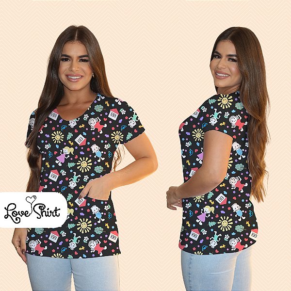 BATA COM BOLSO/SCRUB TOTAL PRETA VARIADO