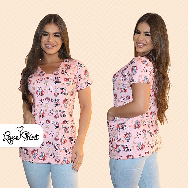 BATA COM BOLSO/SCRUB TOTAL ROSA ENFERMAGEM