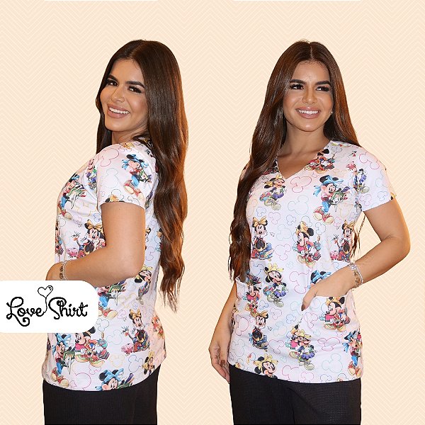 BATA COM BOLSO/SCRUB MINNIE TOTAL DESENHOS