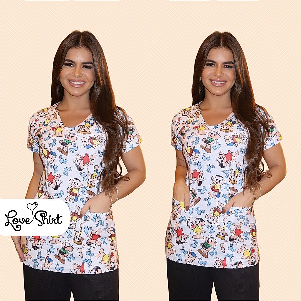 BATA COM BOLSO/SCRUB TURMA DA MÔNICA TOTAL