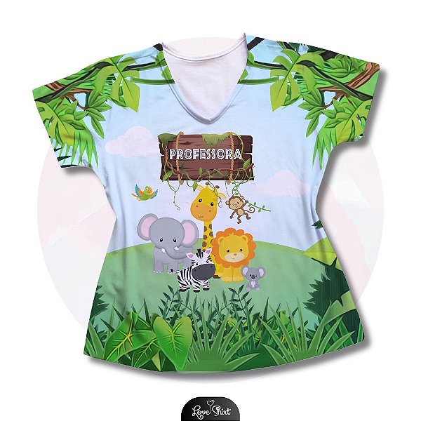 T-SHIRT PROFISSÃO PROFESSORA SAFARI