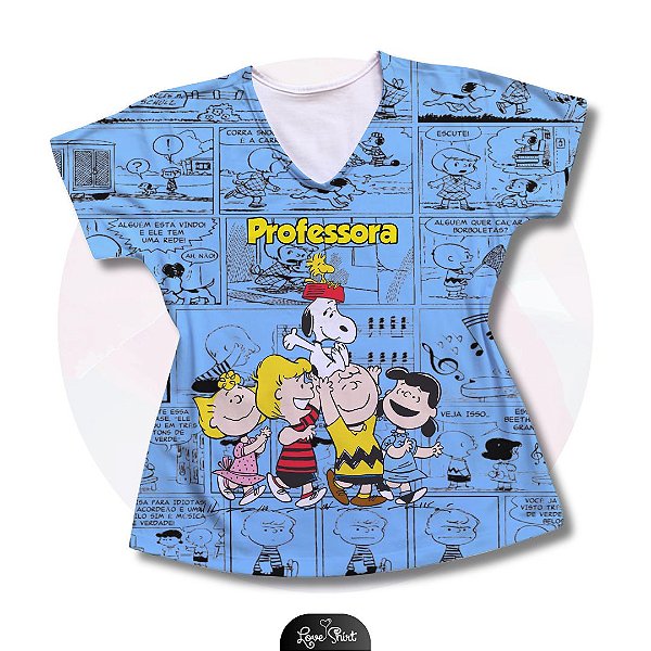 T-SHIRT PROFISSÃO PROFESSORA TURMA DO SNOOPY