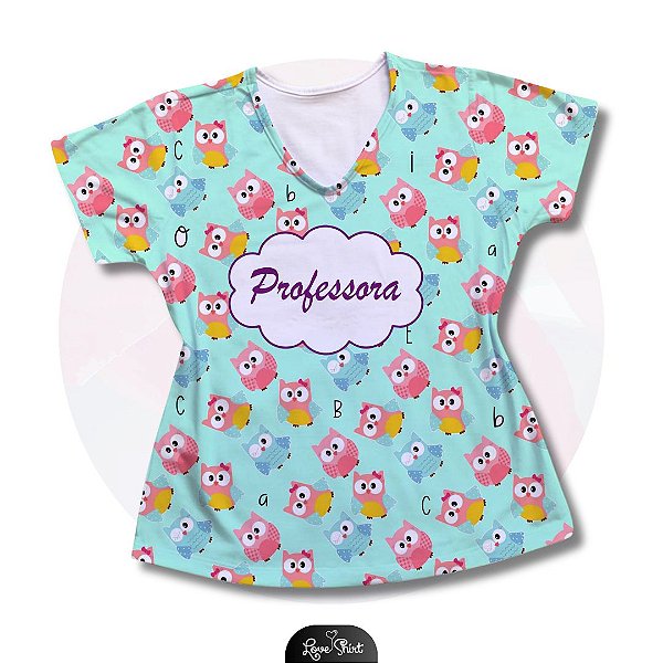 T-SHIRT PROFISSÃO PROFESSORA TOTAL CORUJAS