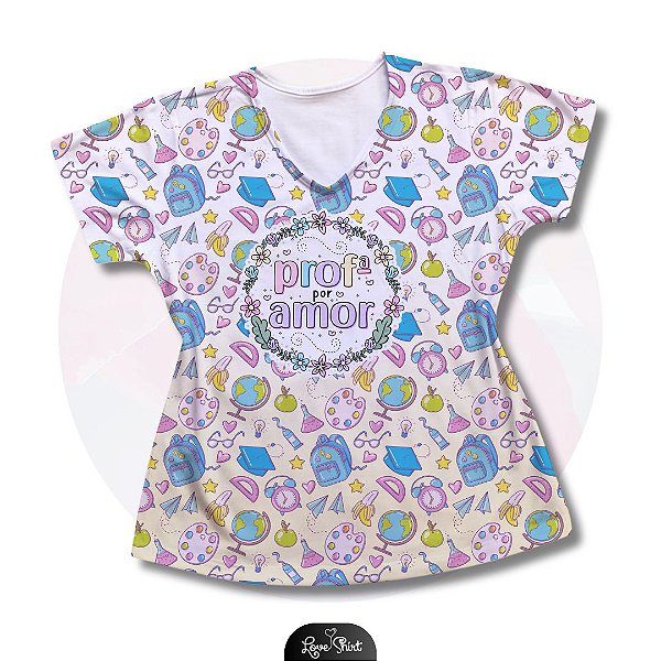 T-SHIRT PROFISSÃO PROFESSORA POR AMOR