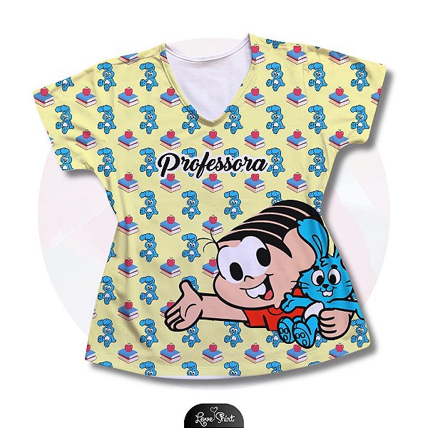 T-SHIRT PROFISSÃO PROFESSORA MINNIE FUNDO AMARELO