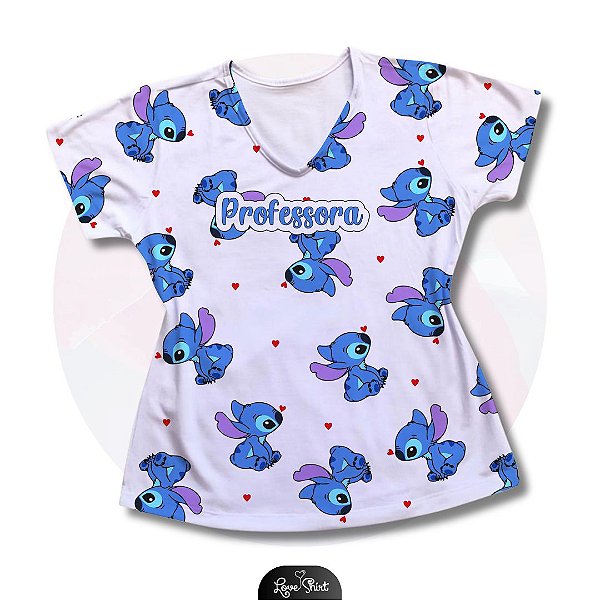 T-SHIRT PROFISSÃO PROFESSORA TOTAL STITCH