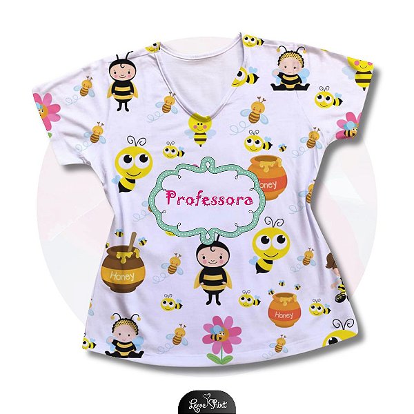 T-SHIRT PROFISSÃO PROFESSORA ABELHA TOTAL