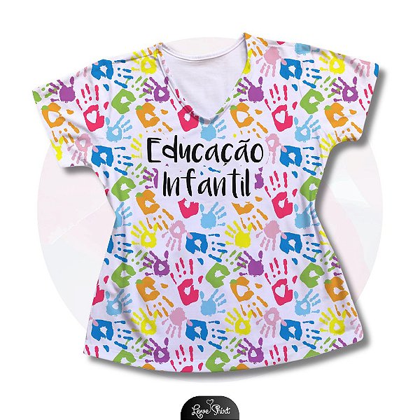 T-SHIRT PROFISSÃO EDUCAÇÃO INFANTIL MÃOS TOTAL