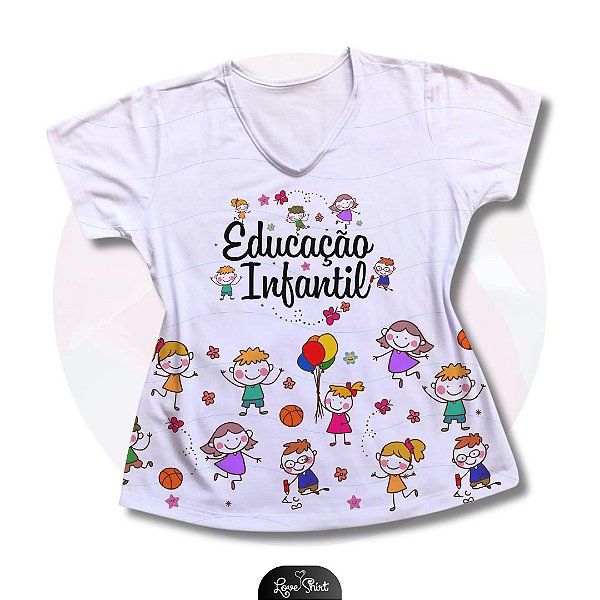 T-SHIRT PROFISSÃO EDUCAÇÃO INFANTIL BARRA CRIANÇAS
