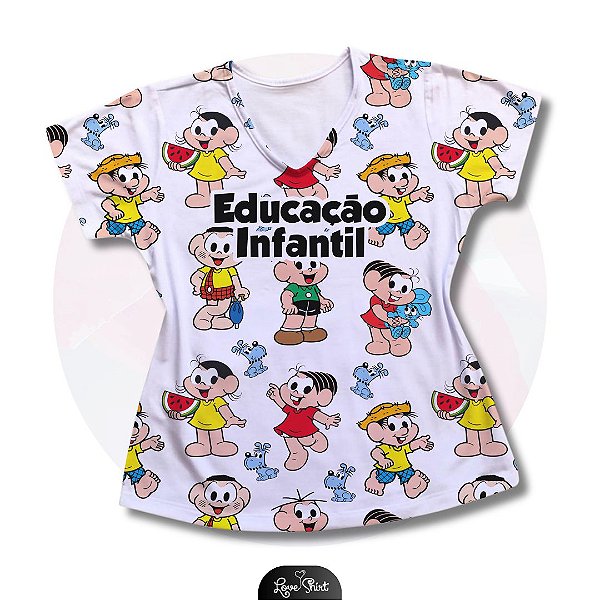 T-SHIRT PROFISSÃO EDUCAÇÃO INFANTIL TURMA DA MÔNICA TOTAL