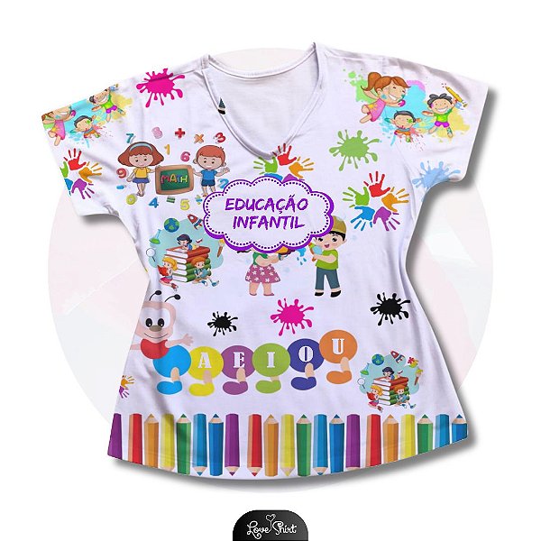 T-SHIRT PROFISSÃO EDUCAÇÃO INFANTIL CENTOPEIA ABC