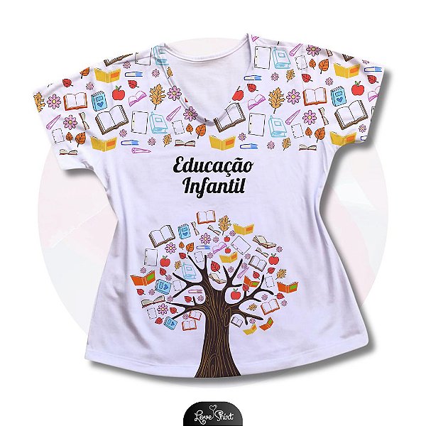T-SHIRT PROFISSÃO EDUCAÇÃO INFANTIL FD BRANCO ARVORE