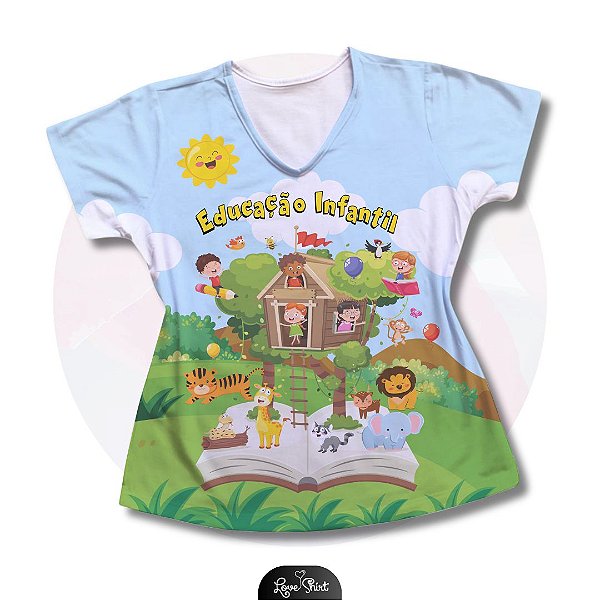 T-SHIRT PROFISSÃO EDUCAÇÃO INFANTIL CASA NA ARVORE