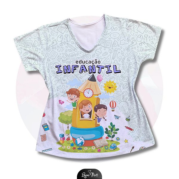 T-SHIRT PROFISSÃO EDUCAÇÃO INFANTIL FOGUETE DE LÁPIS 2