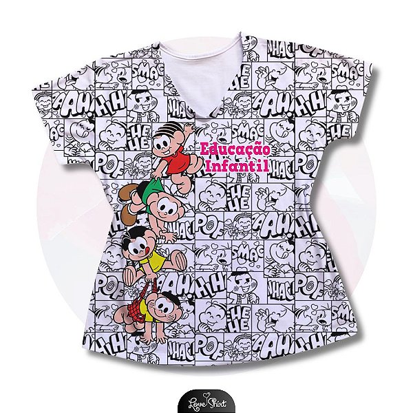 T-SHIRT PROFISSÃO EDUCAÇÃO INFANTIL TURMA DA MÔNICA FD QUADRINHOS