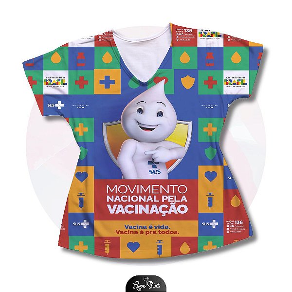 T-SHIRT PROFISSÃO AGENTE DE SAÚDE ZÉ GOTINHA