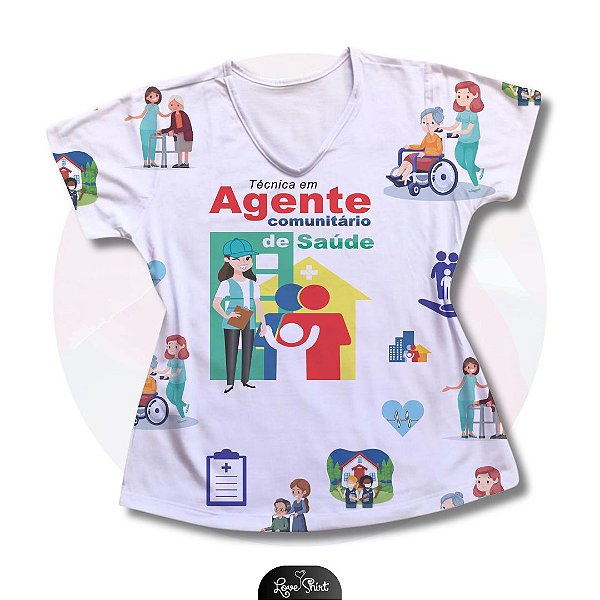 T-SHIRT PROFISSÃO AGENTE DE SAÚDE VARIADA 08