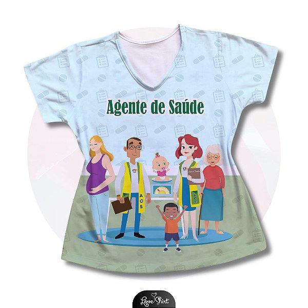 T-SHIRT PROFISSÃO AGENTE DE SAÚDE VARIADO 03