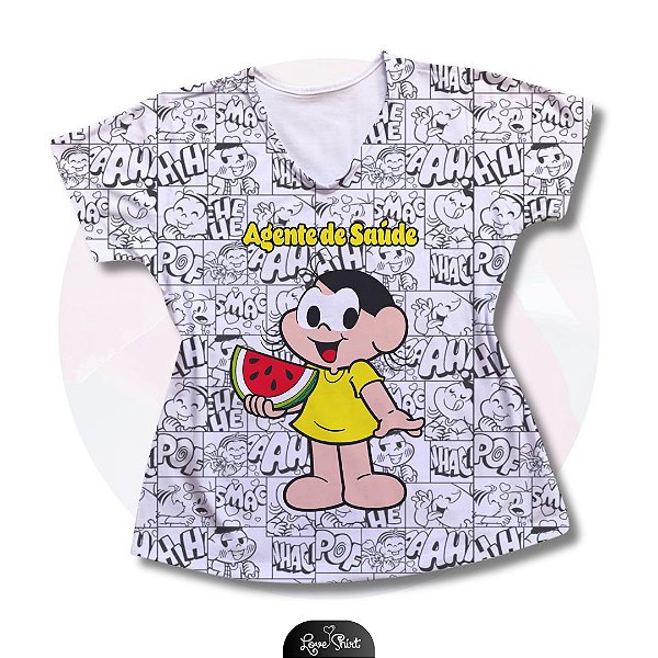 T-SHIRT PROFISSÃO AGENTE DE SAÚDE MAGALI FD QUADRINHOS