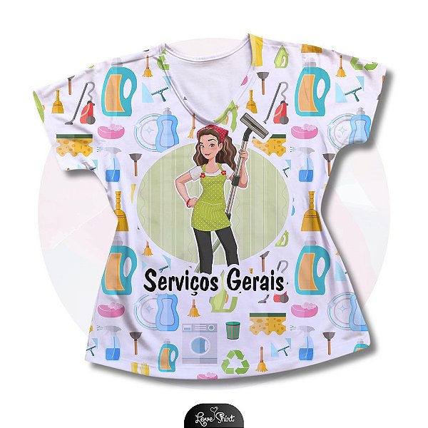 T-SHIRT PROFISSÃO SERVIÇOS GERAIS MULHER VARIADA 05
