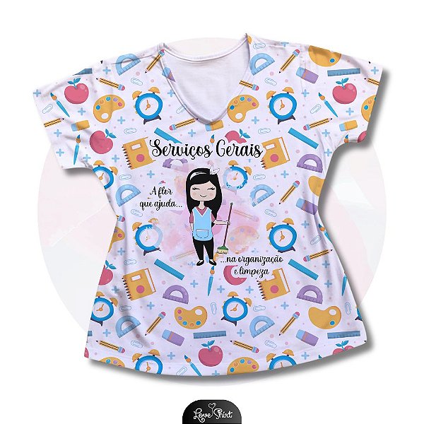 T-SHIRT PROFISSÃO SERVIÇOS GERAIS MULHER VARIADA 02