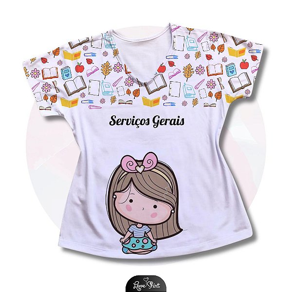 T-SHIRT PROFISSÃO SERVIÇOS GERAIS MULHER VARIADA