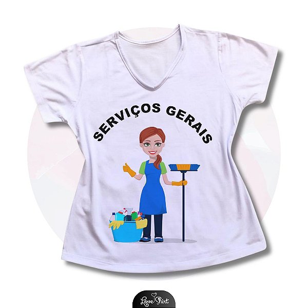 T-SHIRT PROFISSÃO SERVIÇOS GERAIS MULHER CENTRAL