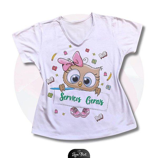 T-SHIRT PROFISSÃO SERVIÇOS GERAIS CORUJA CENTRAL
