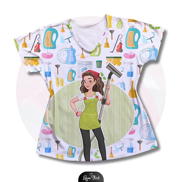 T-SHIRT PROFISSÃO SERVIÇOS GERAIS MULHER FD VARIADO 06