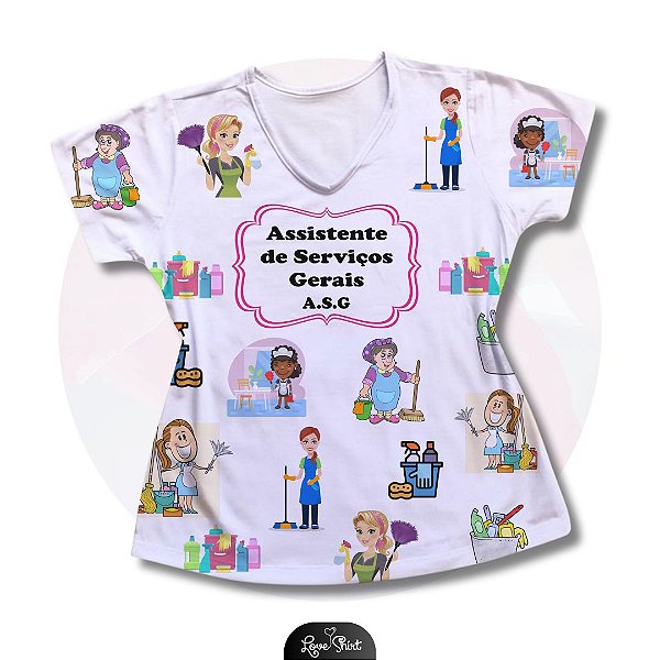 T-SHIRT PROFISSÃO ASSISTENTE DE SERVIÇOS GERAIS