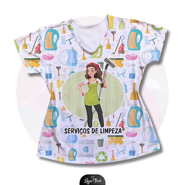 T-SHIRT PROFISSÃO SERVIÇOS GERAIS MULHER FD VARIADO 2