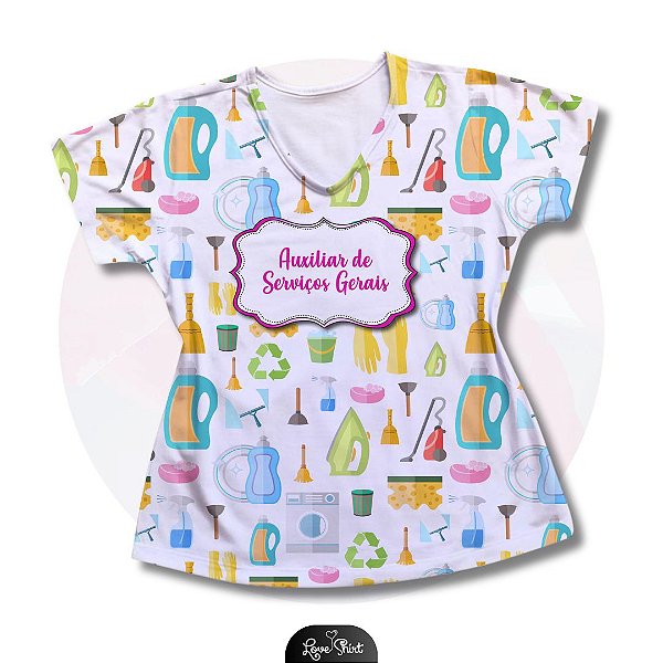 T-SHIRT PROFISSÃO AUXILIAR DE SERVIÇOS GERAIS VARIADO 06