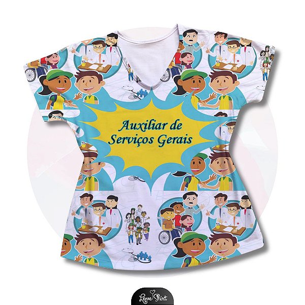 T-SHIRT PROFISSÃO AUXILIAR DE SERVIÇOS GERAIS VARIADO 05
