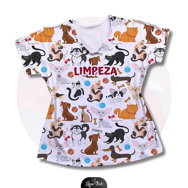 T-SHIRT PROFISSÃO LIMPEZA ANIMAIS