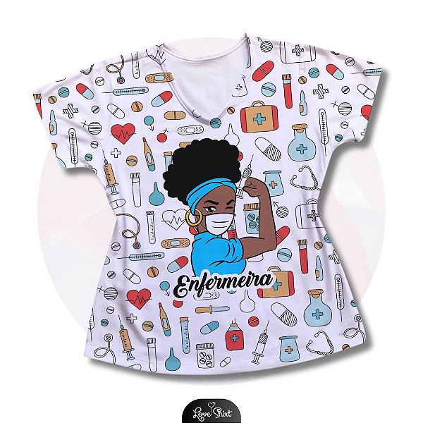 T-SHIRT PROFISSÃO ENFERMEIRA MULHER FD VARIADO 05