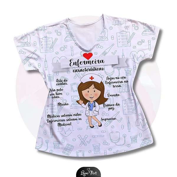 T-SHIRT PROFISSÃO ENFERMEIRA MULHER FRASES FD VARIADO