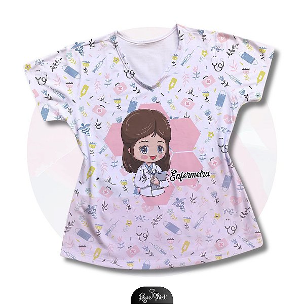 T-SHIRT PROFISSÃO ENFERMEIRA MULHER VARIADA