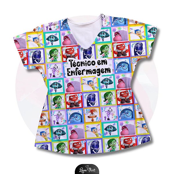 T-SHIRT PROFISSÃO TÉCNICA DE ENFERMAGEM MOSAICO DIVERTIDAMENTE