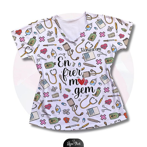 T-SHIRT PROFISSÃO TÉCNICA DE ENFERMAGEM VARIADA 06