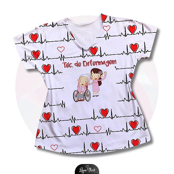 T-SHIRT PROFISSÃO TÉCNICA DE ENFERMAGEM ARRITMIA CORAÇÃO