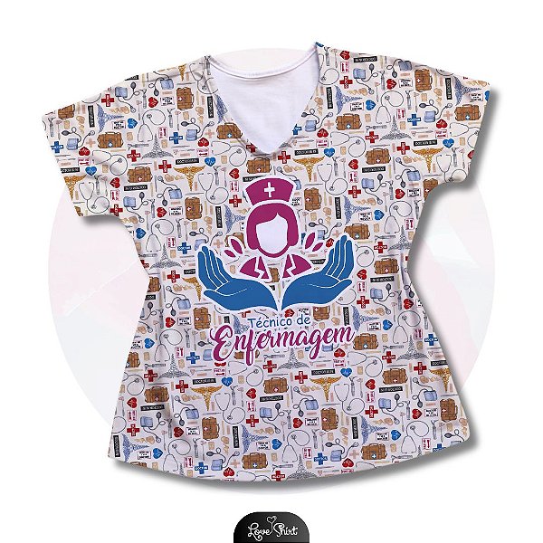 T-SHIRT PROFISSÃO TÉCNICA DE ENFERMAGEM VARIADA 01