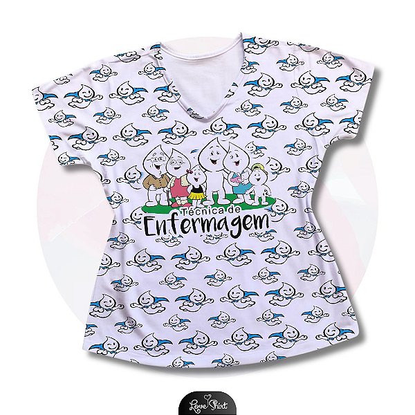 T-SHIRT PROFISSÃO TÉCNICA DE ENFERMAGEM FAMILIA GOTINHA TOTAL