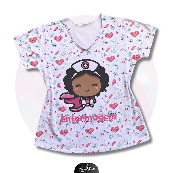 T-SHIRT PROFISSÃO ENFERMAGEM SUPER VARIADA
